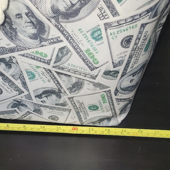 Canvas Tote Bag with Dollar Print - Picture 6 of 12